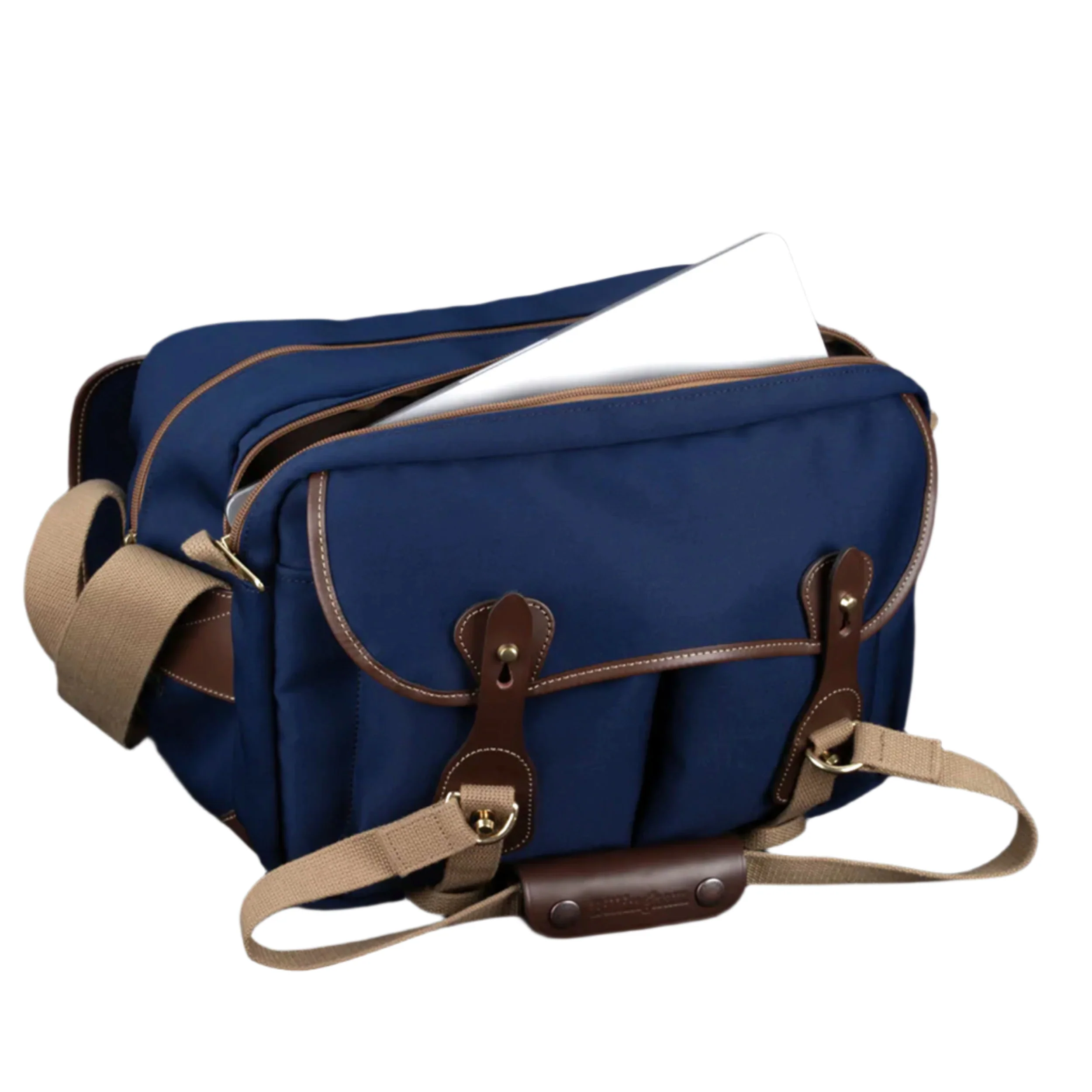 Billingham 335 Mark II Navy Canvas / Chocolate Leather - Image 3