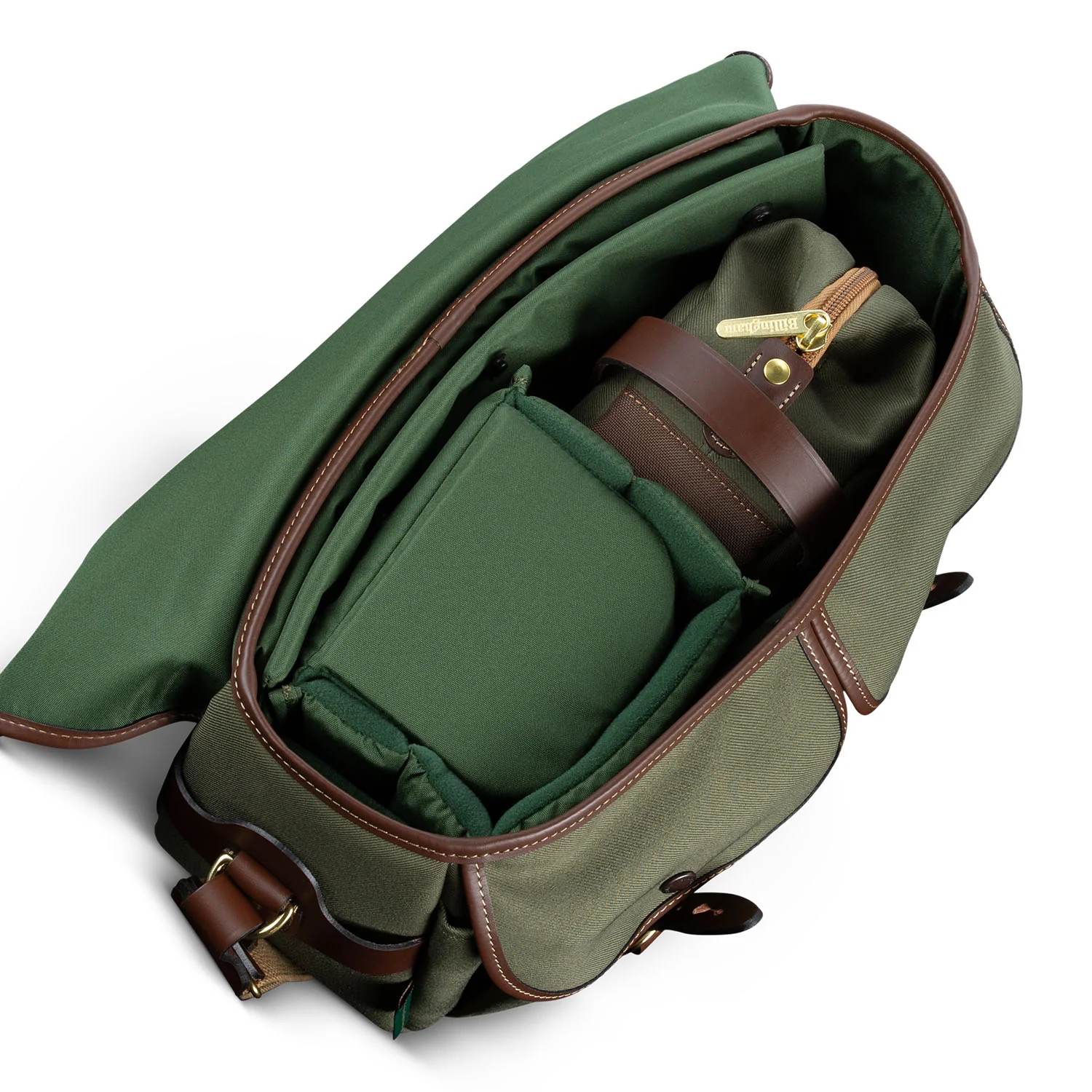 Billingham Capsule 1 Bag - Sage FibreNyte / Chocolate Leather - Image 6