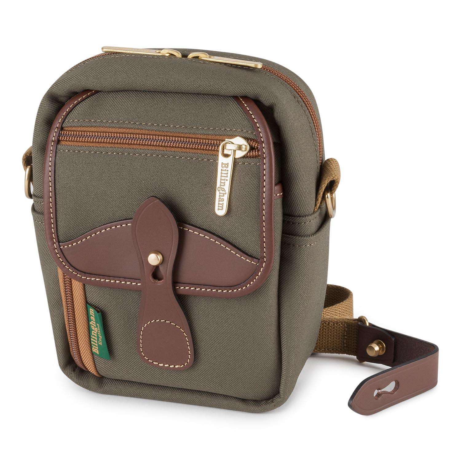 Billingham Compact Stowaway Sage FibreNyte / Chocolate Leather