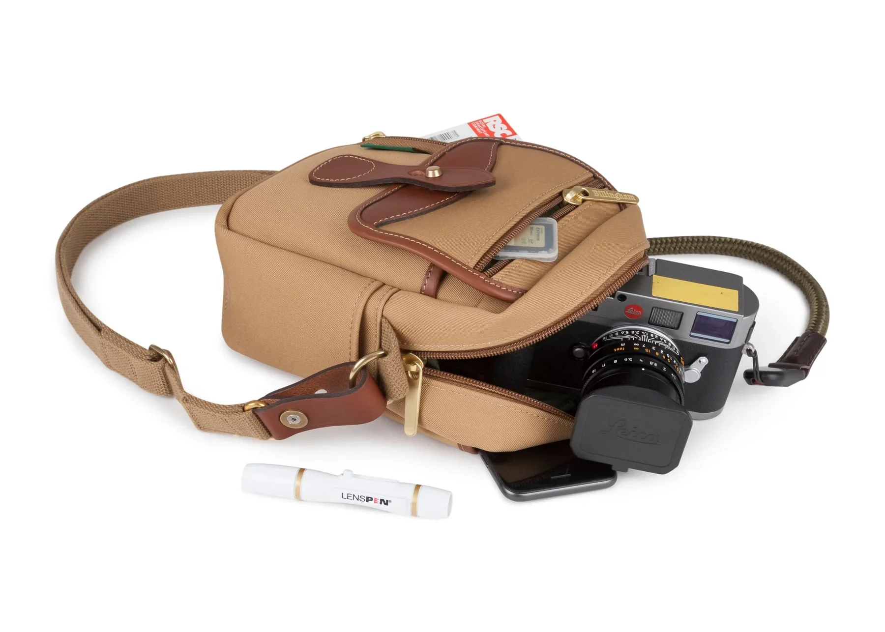 Billingham Compact Stowaway Khaki Canvas / Tan Leather - Image 3