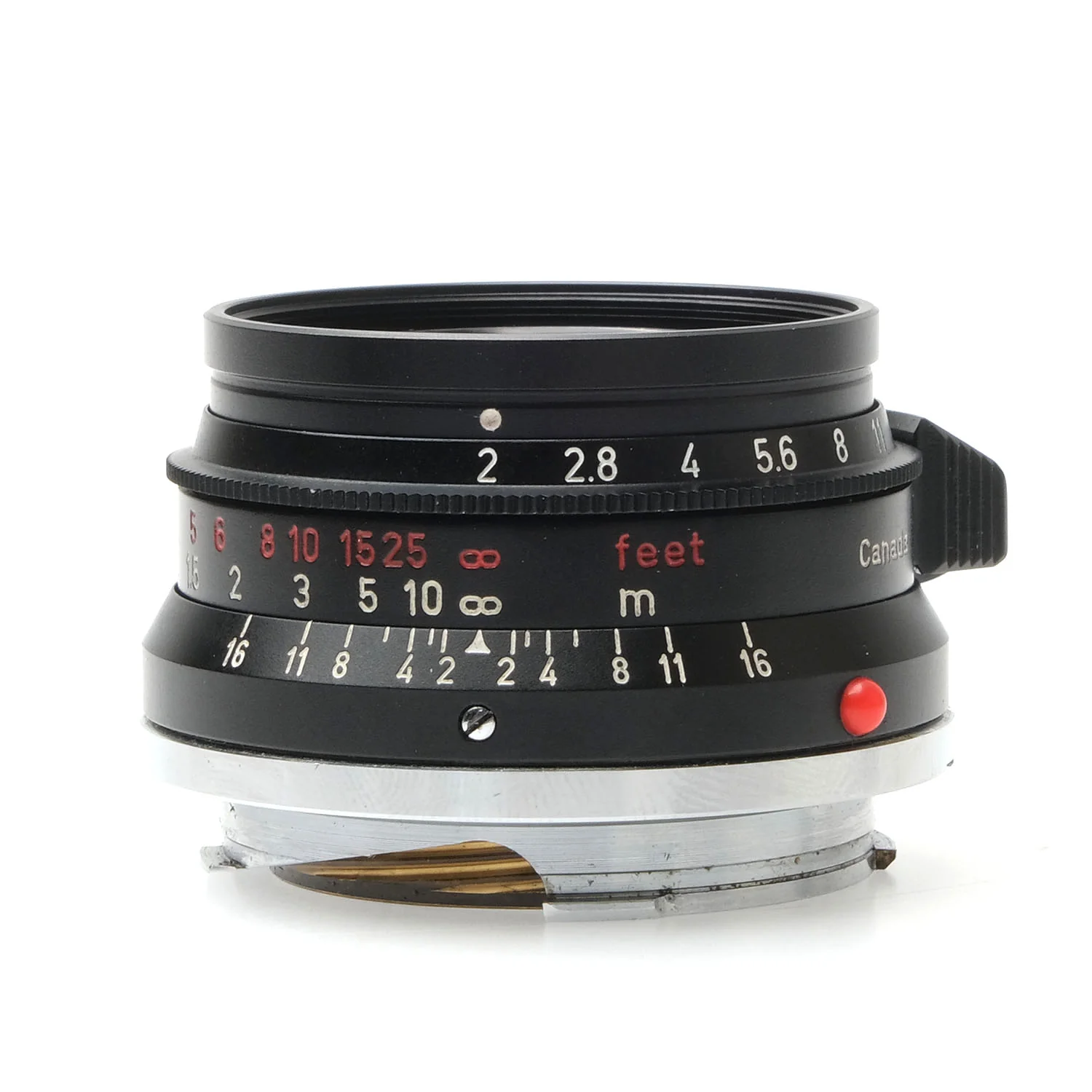 Leica 35mm f2 Summicron 8-Element Black Anodized, Red Scale 1744598