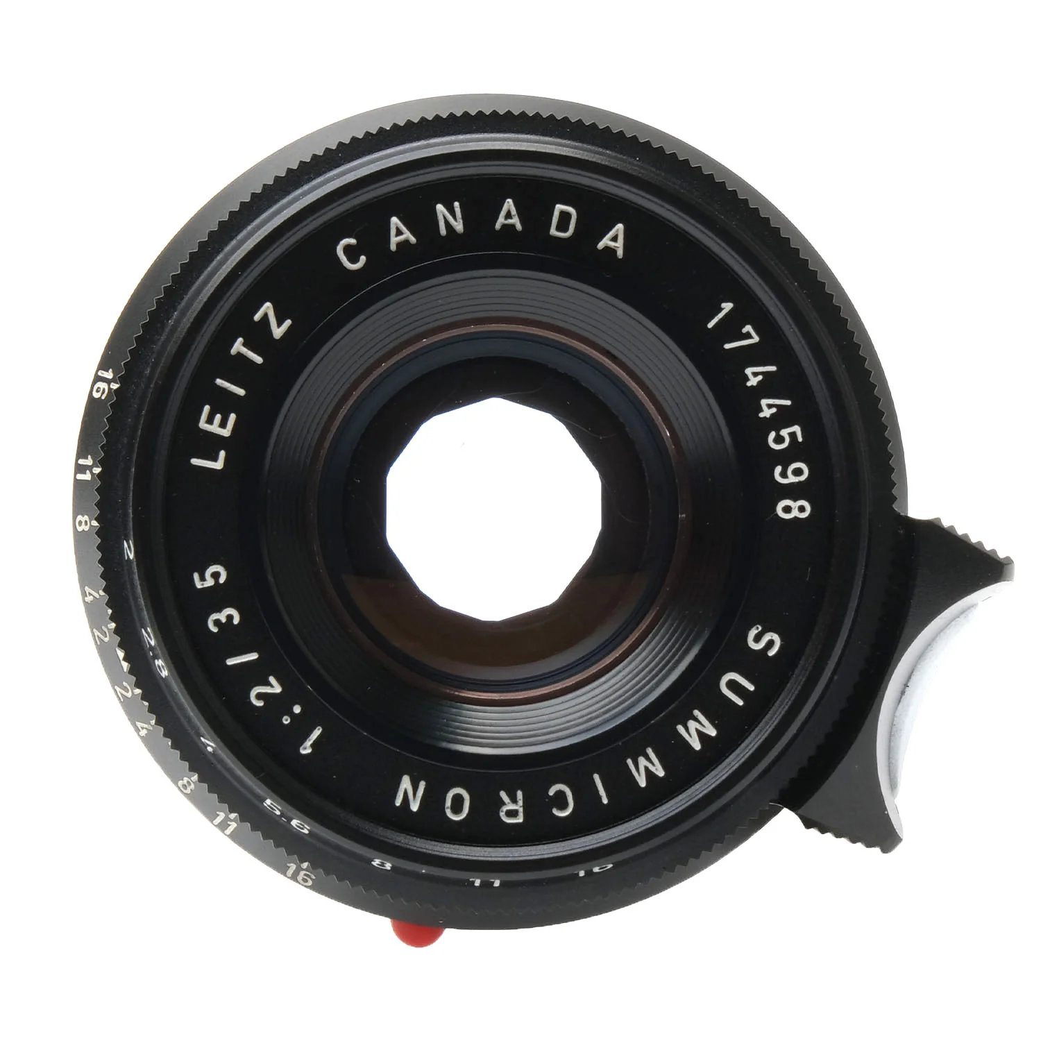 Leica 35mm f2 Summicron 8-Element Black Anodized, Red Scale 1744598 - Image 3